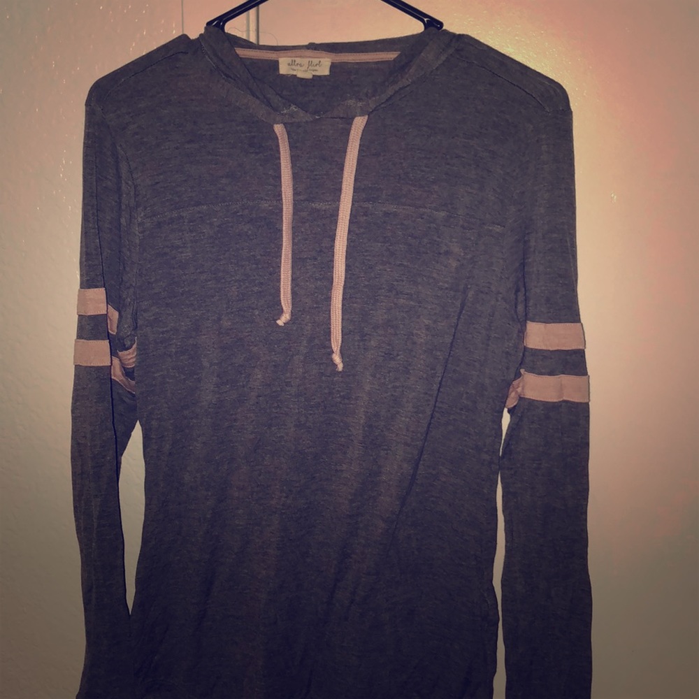 Very thin grey & pink hoodie